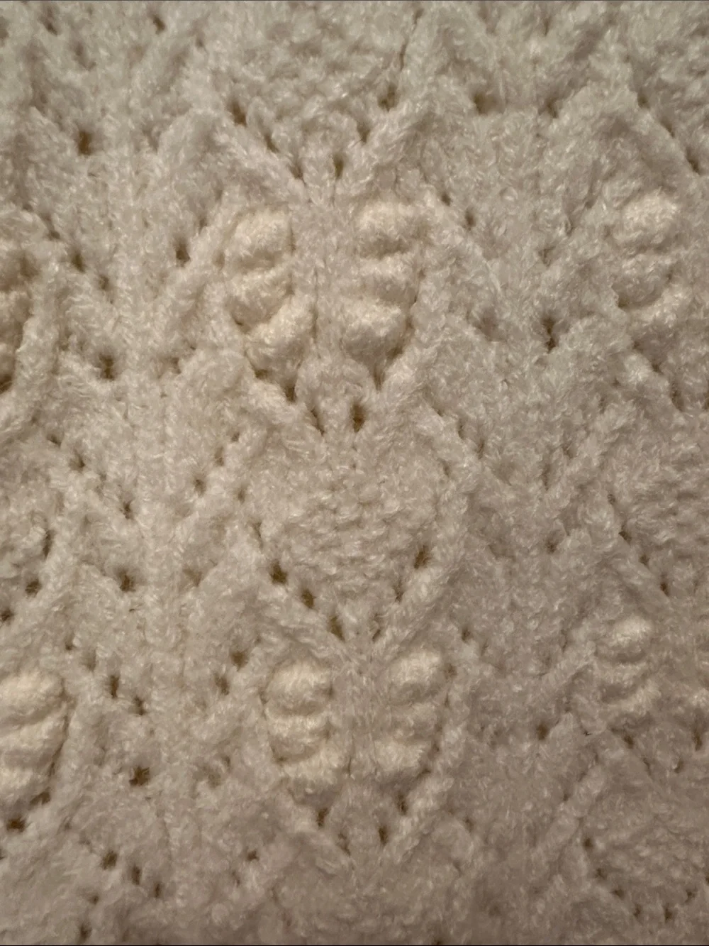 LOFT Cream Openwork Cable-Knit Crew Sweater with Side Tie size Small